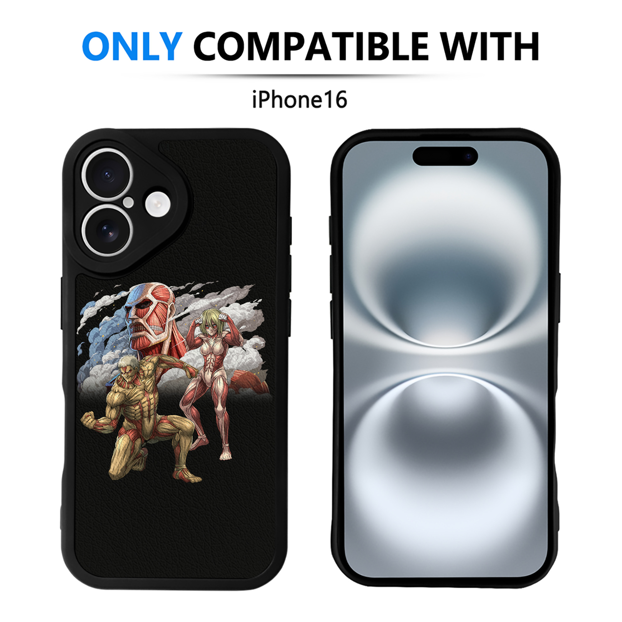 （画像用） 進撃の巨人 Attack on Titan 【iPhone 16シリーズ対応】シリコンスマホケース（レザー調） 材質：シリコン